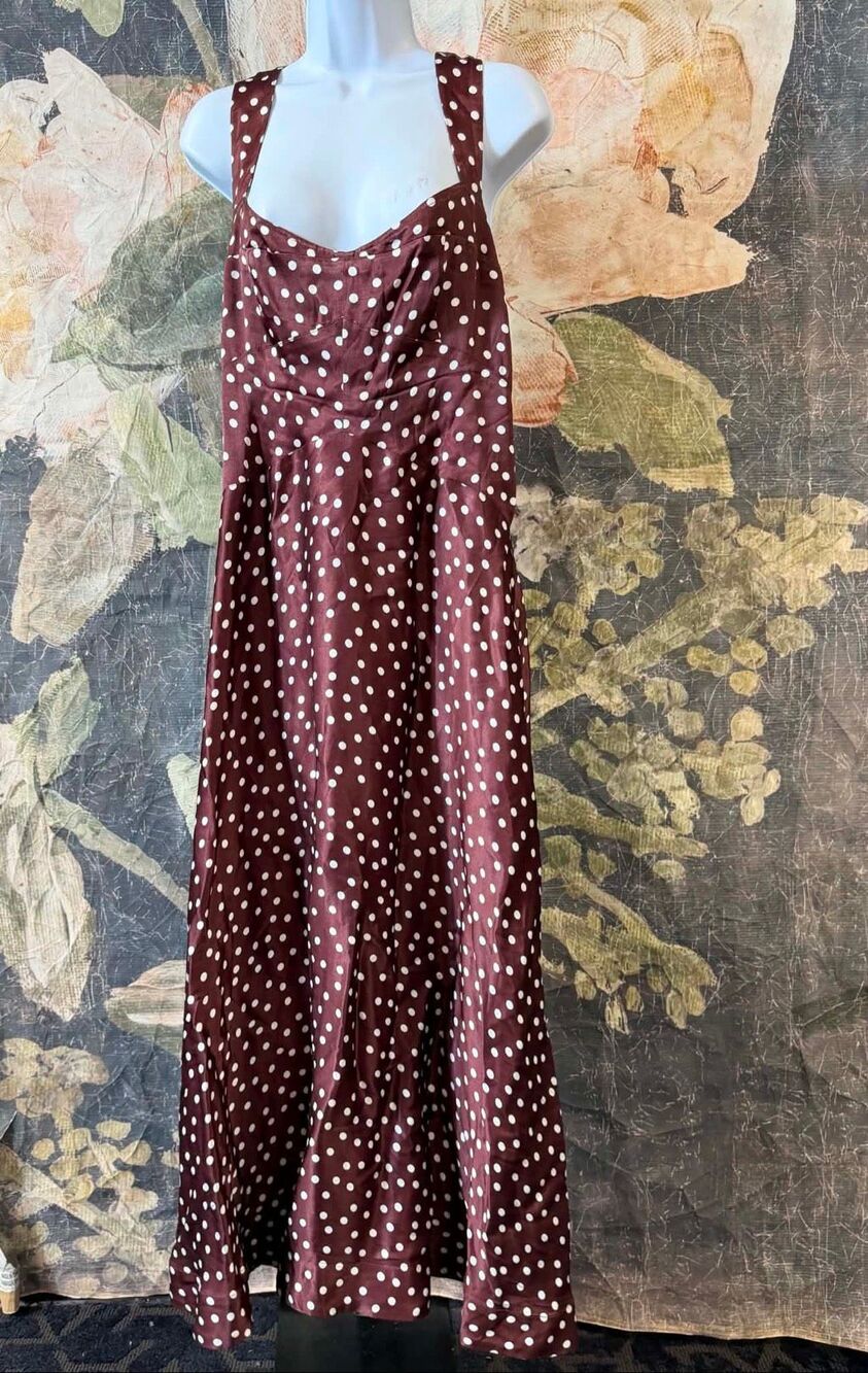 New Anthropologie Jocelyn Sleeveless Slip Midi Dress by Maeve Size L - Picture 5 of 11